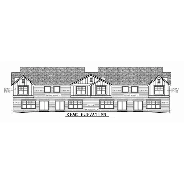 Traditional House Plan Rear Elevation - Colbourne Acres Multi-Family 026D-2026 - Search House Plans and More