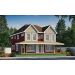 Shingle House Plan Front of Home - Lynnae Country Duplex 026D-2027 - Shop House Plans and More