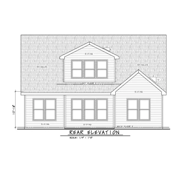 Cabin & Cottage House Plan Rear Elevation - Honey Springs Craftsman Home 026D-2028 - Search House Plans and More