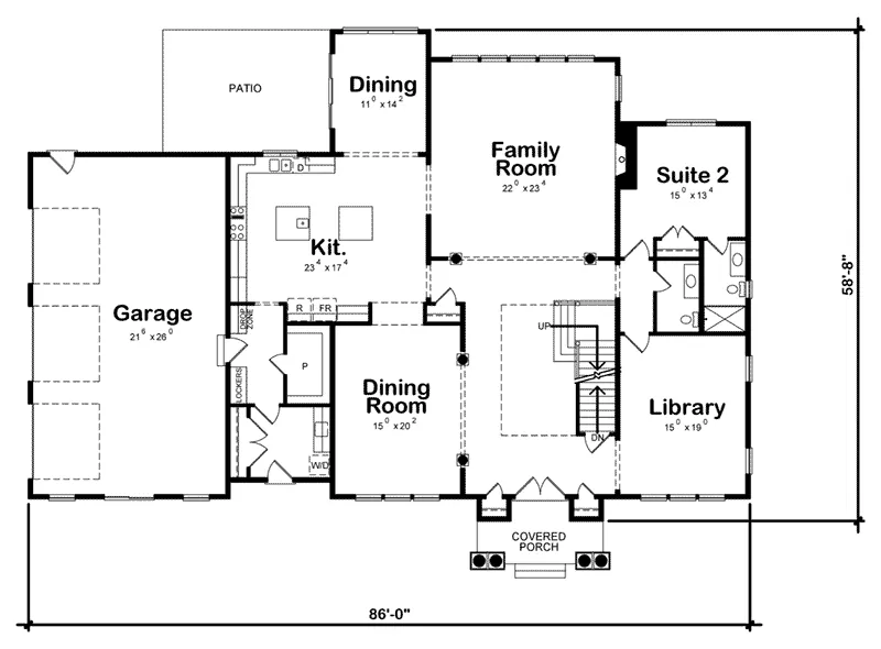 Waterfront House Plan First Floor - Gambrelet Manor Luxury Home 026D-2031 - Search House Plans and More