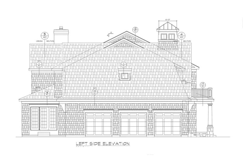 Country House Plan Left Elevation - Gambrelet Manor Luxury Home 026D-2031 - Search House Plans and More