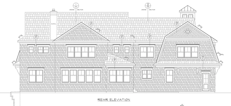Country House Plan Rear Elevation - Gambrelet Manor Luxury Home 026D-2031 - Search House Plans and More