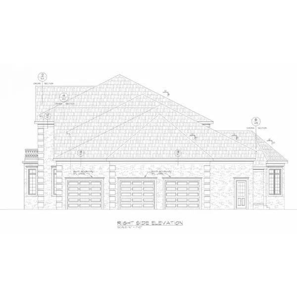 European House Plan Right Elevation - Anton Farms Manor Luxury Home 026D-2032 - Search House Plans and More