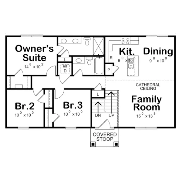 First Floor - Tiburon Split-Level Home 026D-2036 - Shop House Plans and More