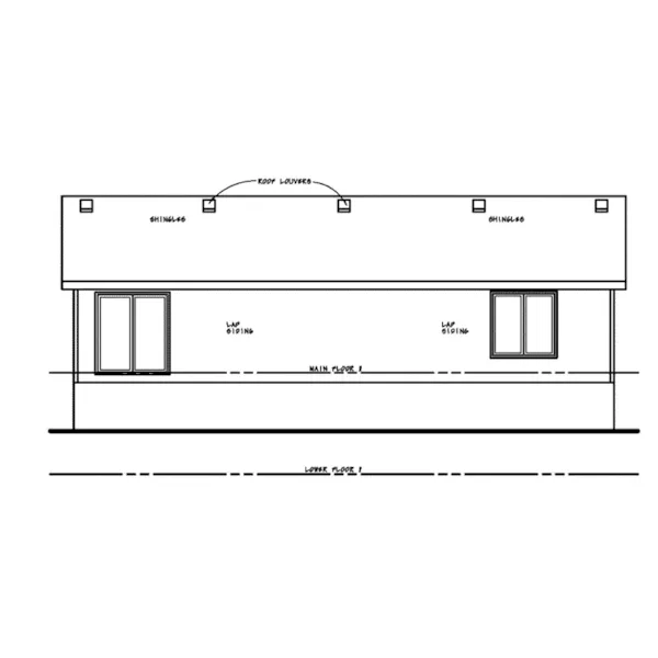 Rear Elevation - Tiburon Split-Level Home 026D-2036 - Shop House Plans and More