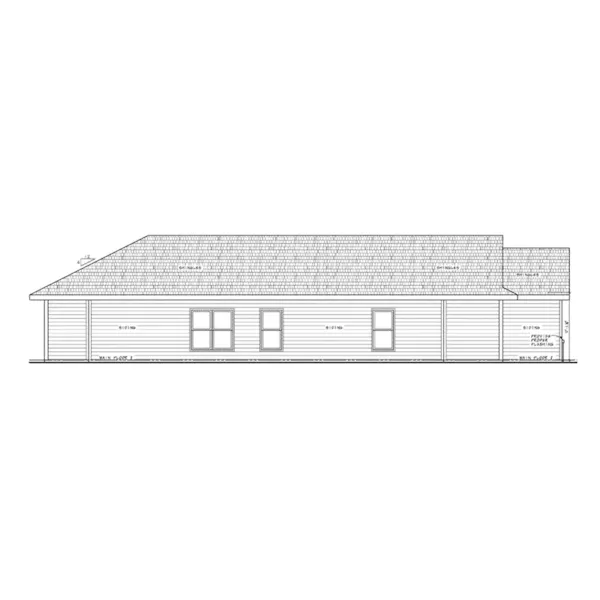 Ranch House Plan Left Elevation - Tilly Ranch Home 026D-2037 - Shop House Plans and More