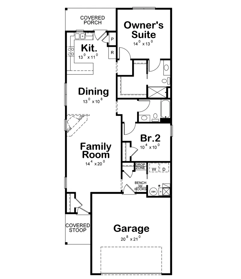 Rustic House Plan First Floor - 026D-2038 - Shop House Plans and More
