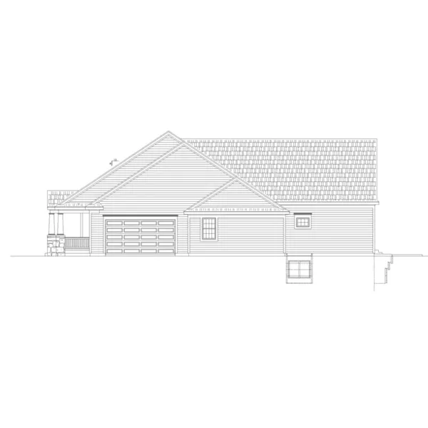 Craftsman House Plan Right Elevation - Bascom Bungalow Home 026D-2042 - Shop House Plans and More