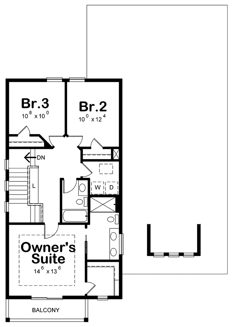 Beach & Coastal House Plan Second Floor - 026D-2045 - Shop House Plans and More