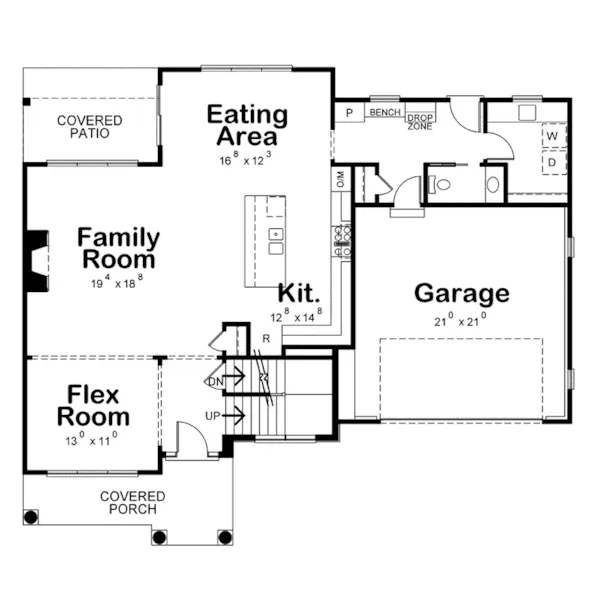 Traditional House Plan First Floor - Shelburn Country Home 026D-2048 - Shop House Plans and More