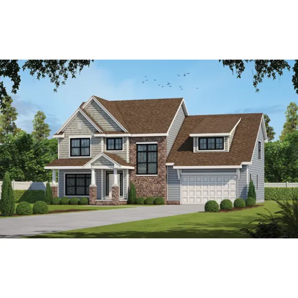 Traditional House Plan Front of Home - Shelburn Country Home 026D-2048 - Shop House Plans and More