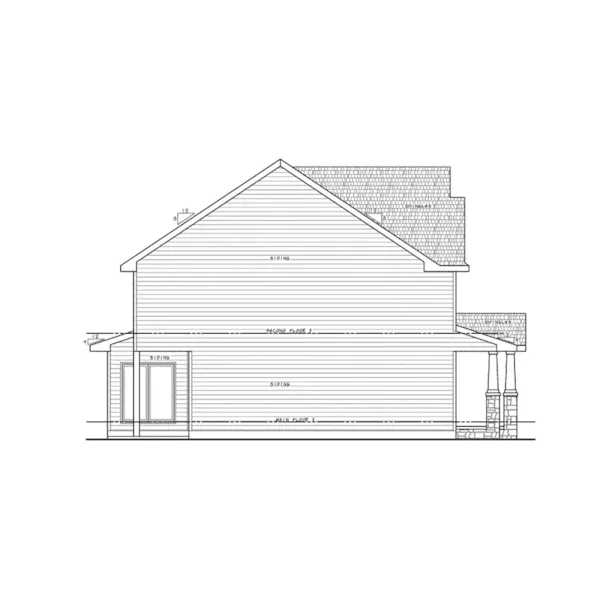 Traditional House Plan Left Elevation - Shelburn Country Home 026D-2048 - Shop House Plans and More