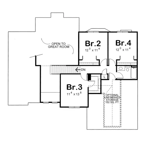 Arts & Crafts House Plan Second Floor - Gerber Bay Traditional Home 026D-2057 - Shop House Plans and More