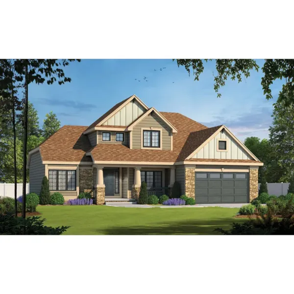 Arts & Crafts House Plan Front Image - Gerber Bay Traditional Home 026D-2057 - Shop House Plans and More