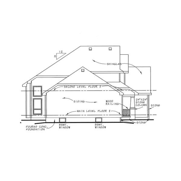 Arts & Crafts House Plan Left Elevation - Gerber Bay Traditional Home 026D-2057 - Shop House Plans and More