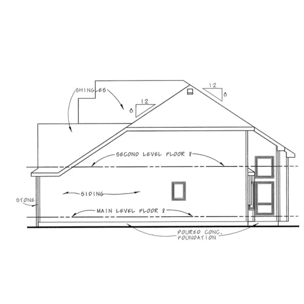 Arts & Crafts House Plan Right Elevation - Gerber Bay Traditional Home 026D-2057 - Shop House Plans and More