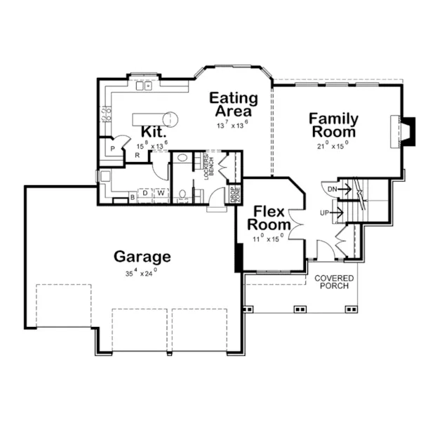 Arts & Crafts House Plan First Floor - Palmer Ledge Country Home 026D-2058 - Shop House Plans and More