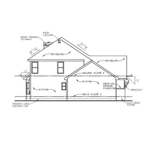 Arts & Crafts House Plan Left Elevation - Palmer Ledge Country Home 026D-2058 - Shop House Plans and More