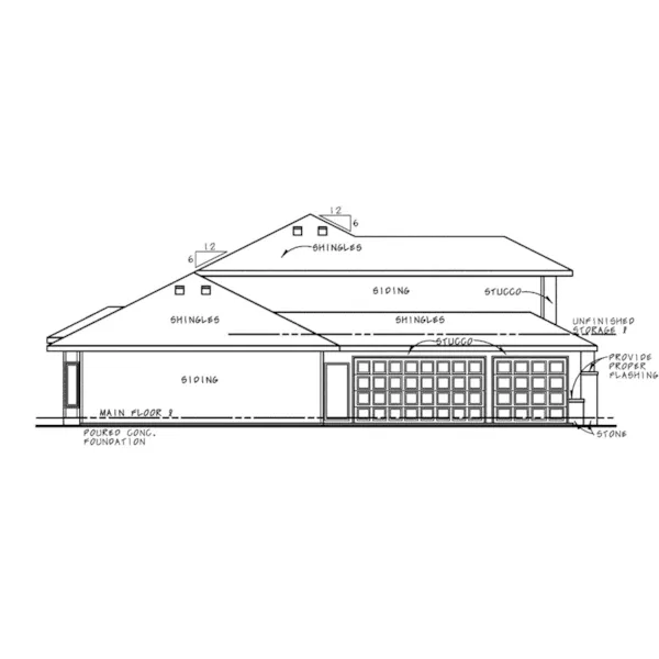 Southwestern House Plan Left Elevation - 026D-2060 - Shop House Plans and More