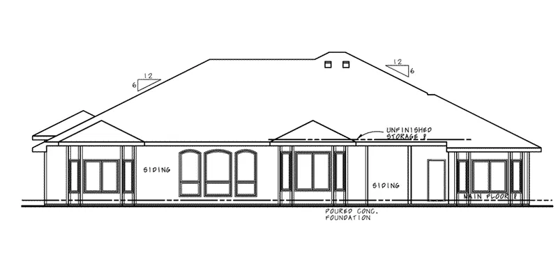 Southwestern House Plan Rear Elevation - 026D-2060 - Shop House Plans and More