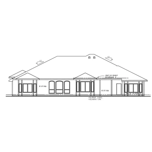 Southwestern House Plan Rear Elevation - 026D-2060 - Shop House Plans and More