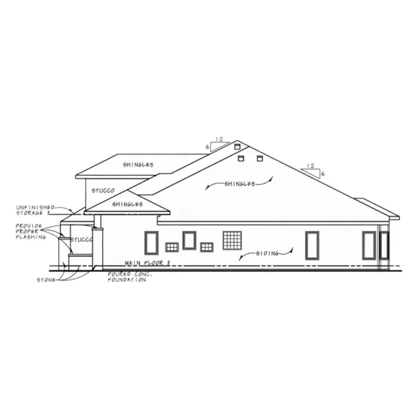 Southwestern House Plan Right Elevation - 026D-2060 - Shop House Plans and More