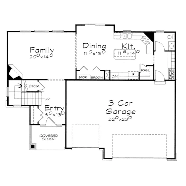 Country House Plan First Floor - Schultz Rustic Craftsman Home 026D-2063 - Shop House Plans and More