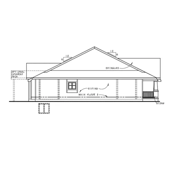 Rustic House Plan Left Elevation - Spoonbill Craftsman Home 026D-2064 - Shop House Plans and More