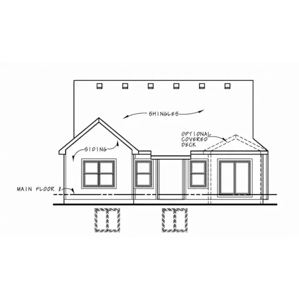 Rustic House Plan Rear Elevation - Spoonbill Craftsman Home 026D-2064 - Shop House Plans and More