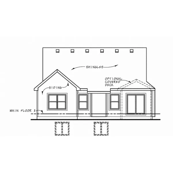 Country House Plan Rear Elevation - Tree Haven Ranch Home 026D-2065 - Shop House Plans and More