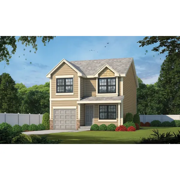 Traditional House Plan Front of Home - Levi Lake Narrow Lot Home 026D-2068 - Shop House Plans and More