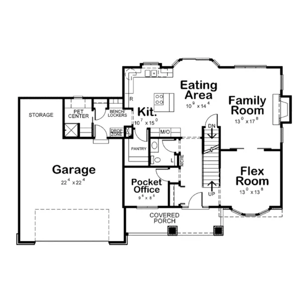 Traditional House Plan First Floor - Noggy Creek Craftsman Home 026D-2070 - Shop House Plans and More