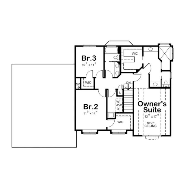 Traditional House Plan Second Floor - Noggy Creek Craftsman Home 026D-2070 - Shop House Plans and More