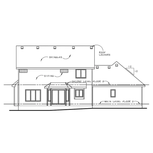 Traditional House Plan Rear Elevation - Noggy Creek Craftsman Home 026D-2070 - Shop House Plans and More