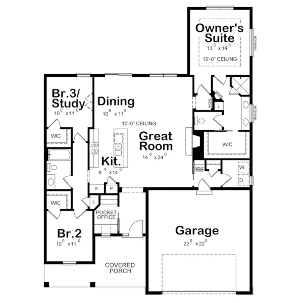 Beach & Coastal House Plan First Floor - Bay Haven Modern Farmhouse 026D-2072 - Shop House Plans and More