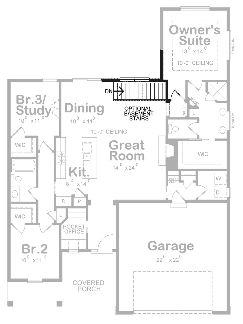 Beach & Coastal House Plan Optional Stairs - Bay Haven Modern Farmhouse 026D-2072 - Shop House Plans and More