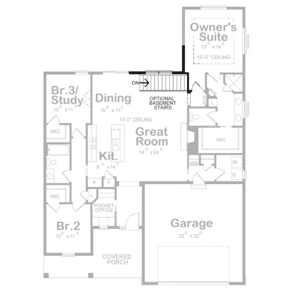 Beach & Coastal House Plan Optional Stairs - Bay Haven Modern Farmhouse 026D-2072 - Shop House Plans and More