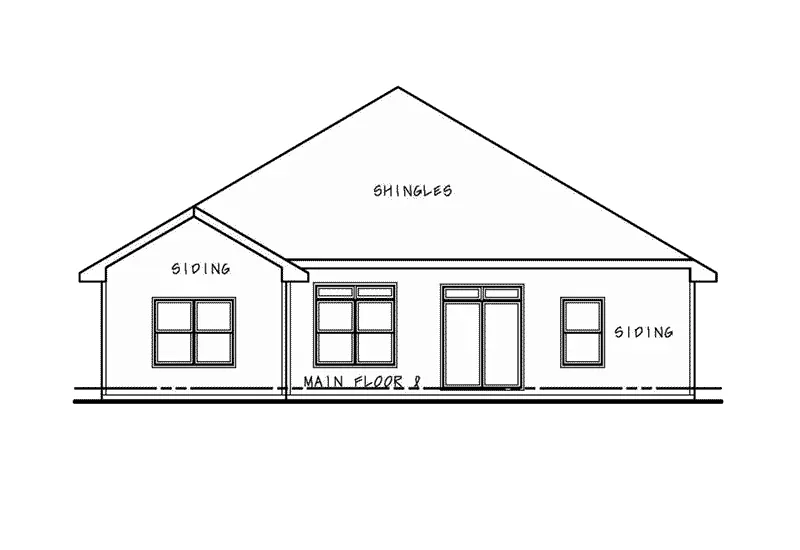 Beach & Coastal House Plan Rear Elevation - Bay Haven Modern Farmhouse 026D-2072 - Shop House Plans and More