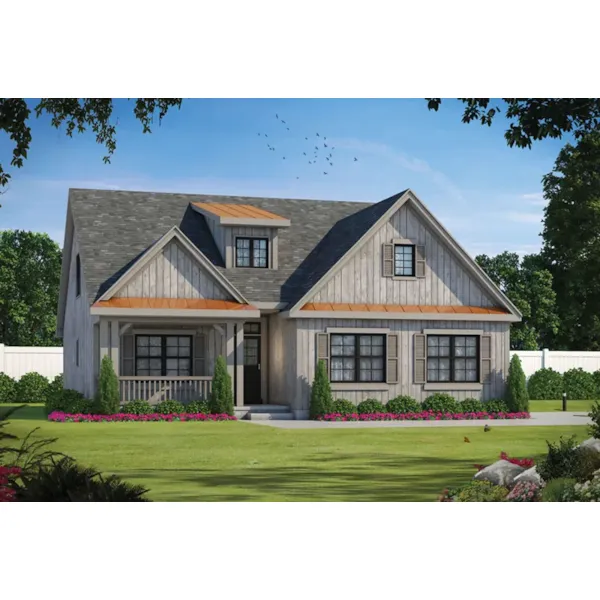 Modern Farmhouse Plan Front Image - Chisholm Bay Ranch Home 026D-2073 - Shop House Plans and More