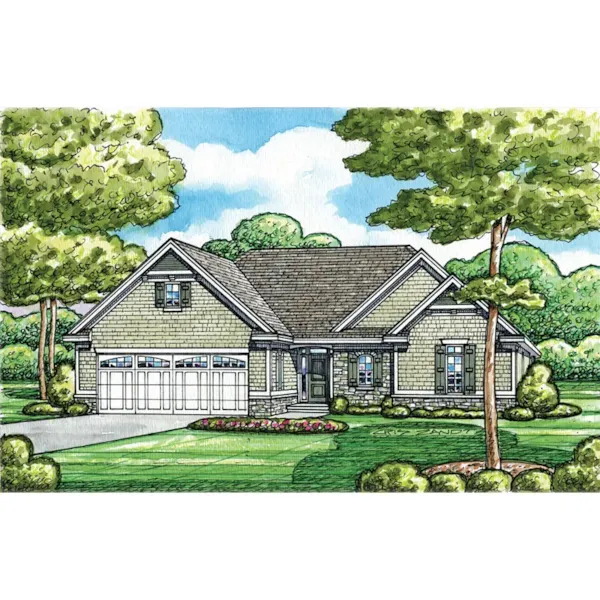 Craftsman House Plan Front Image - Redoak Ranch Home 026D-2076 - Shop House Plans and More