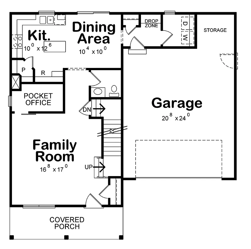 Farmhouse Plan First Floor - Smith Valley Modern Farmhouse 026D-2079 - Shop House Plans and More