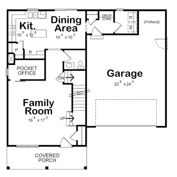 Modern Farmhouse Plan First Floor - Smith Valley Modern Farmhouse 026D-2079 - Shop House Plans and More