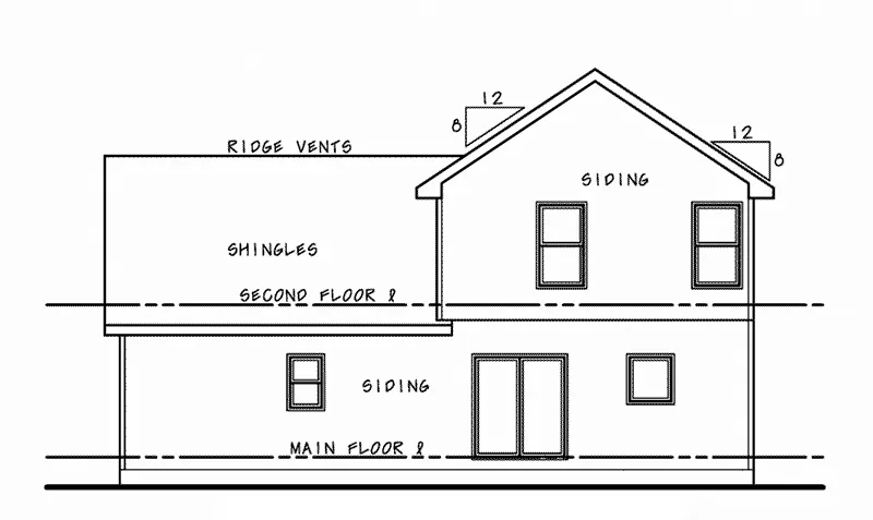 Farmhouse Plan Rear Elevation - Smith Valley Modern Farmhouse 026D-2079 - Shop House Plans and More