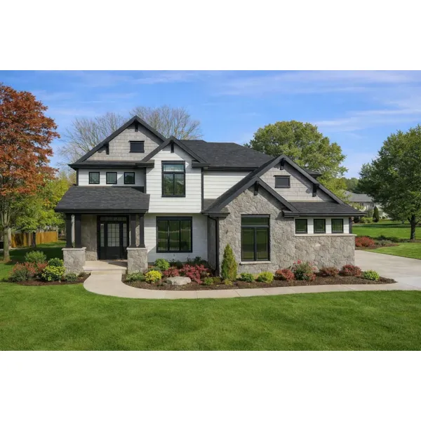 Arts & Crafts House Plan Front Photo 01 - Denham Way Craftsman Home 026D-2084 - Shop House Plans and More