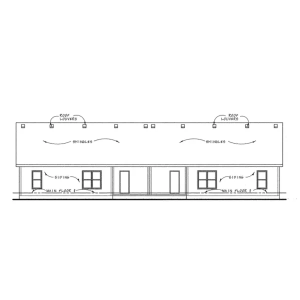 Multi-Family House Plan Rear Elevation - Copalis Duplex Home 026D-2085 - Shop House Plans and More