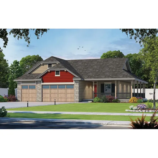 Rustic House Plan Front of Home - Coon Rapids Ranch Home 026D-2086 - Shop House Plans and More