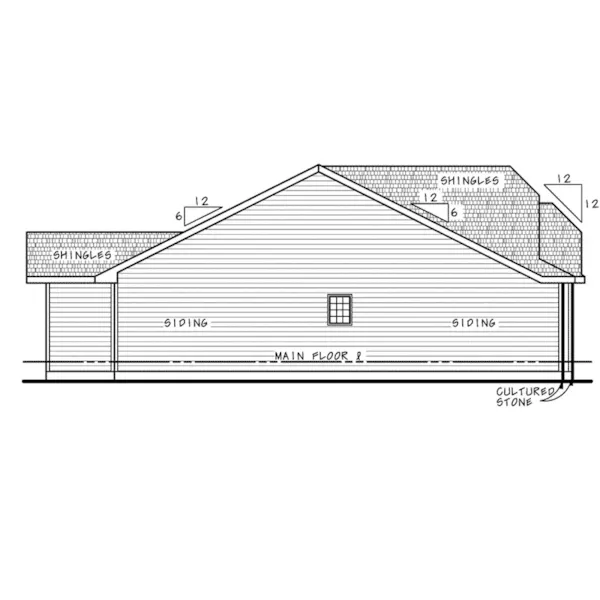 Rustic House Plan Left Elevation - Coon Rapids Ranch Home 026D-2086 - Shop House Plans and More