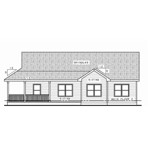 Rustic House Plan Rear Elevation - Coon Rapids Ranch Home 026D-2086 - Shop House Plans and More