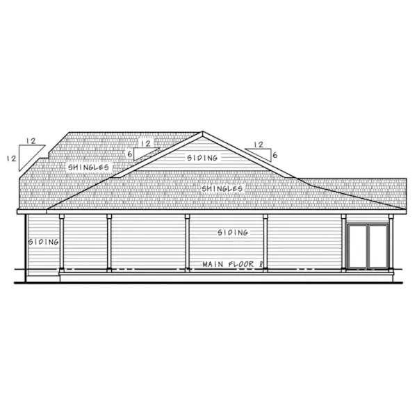 Rustic House Plan Right Elevation - Coon Rapids Ranch Home 026D-2086 - Shop House Plans and More