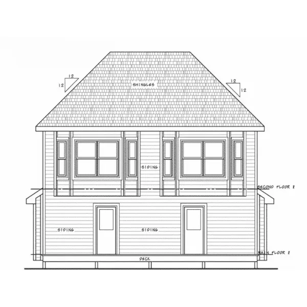 Traditional House Plan Rear Elevation - Olivia Street Country Duplex 026D-2087 - Shop House Plans and More